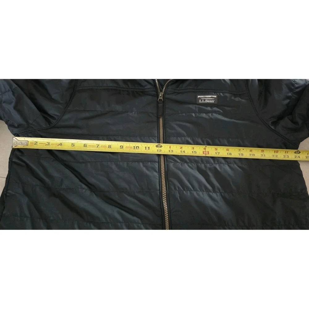 L.L.Bean Mountain Classic Puffer Jacket Men XLT Black Insulated Full Zip Coat